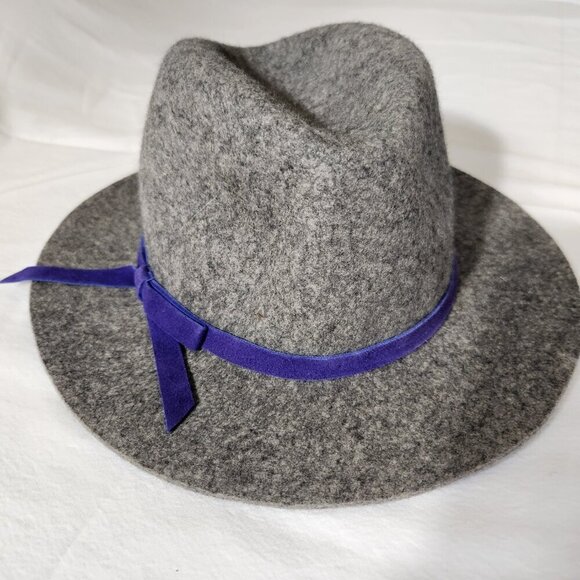 Gap NWOT Women Size S/M-P/M Gray Pinched Crown 100% Soft Wool Fedora Hat Casual - Picture 7 of 16